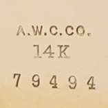 Watch Case Marking Variant for  14K: A.W.C.Co. 
14K