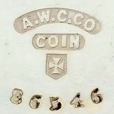 Watch Case Marking for American Watch Case Co. of Toronto, Ltd. AWCCo Coin: A.W.C.Co.
Coin
[Maltese Cross]