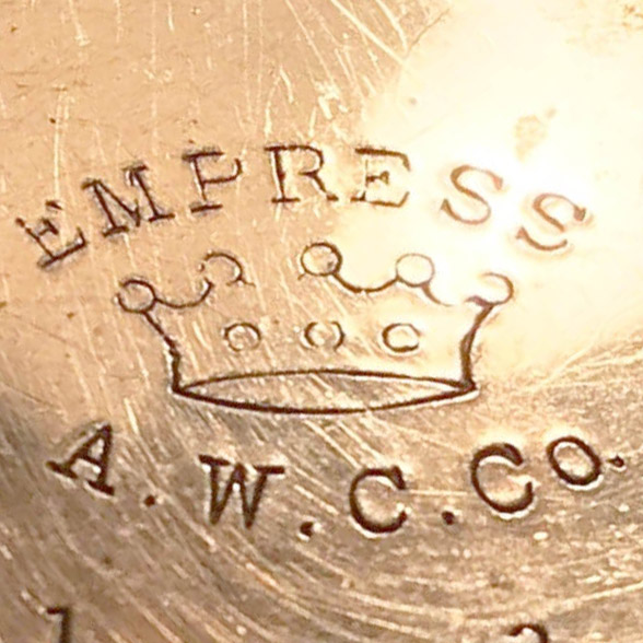 Watch Case Marking for American Watch Case Co. of Toronto, Ltd. Empress: Empress Crown A.W.C.Co. Case Made in Canada