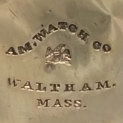 Watch Case Marking Variant for American Watch Co. A.W.Co. Sterling Silver: 