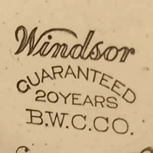 Watch Case Marking Variant for Brooklyn Watch Case Co. Windsor: Windsor
Guaranteed
20 Years
B.W.C.Co.