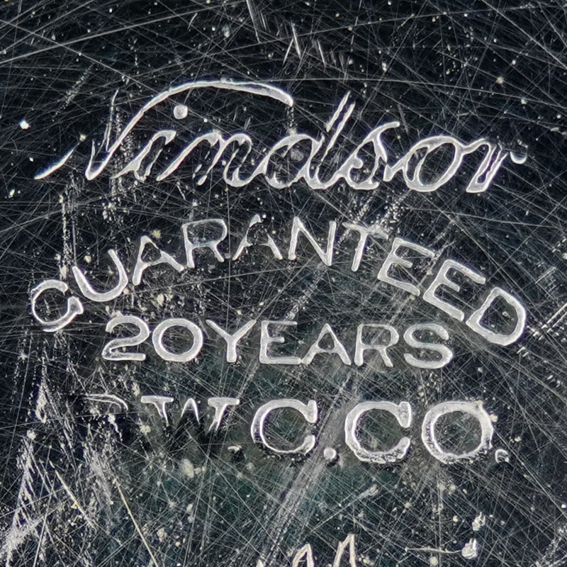 Watch Case Marking for Brooklyn Watch Case Co. Windsor: Windsor Guaranteed 20 Years B.W.C.Co. Dogbone Patented Windfor B.W.C.Co. Pat. Feb 19, 18884