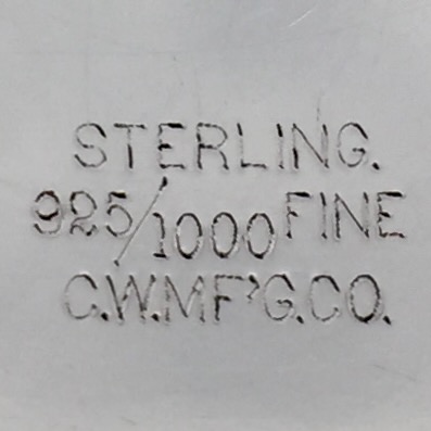 Watch Case Marking for Courvoisier & Wilcox Mfg. Co. Sterling: Sterling 925/1000 Fine C.W.Mf'g.Co.