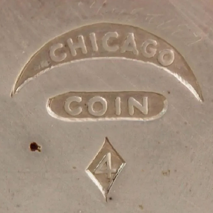 Watch Case Marking for Blauer Watch Case Co. Chicago Coin: Chicago in Crescent Moon Shape Coin 4 in Diamond