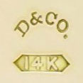 Watch Case Marking for Duhme & Co. 14K: D&Co. 14K in Pointed Ribbon K14 in Gumdrop