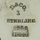 Watch Case Marking for Duhme & Co. Sterling: D&Co. 3 Sterling 925/1000