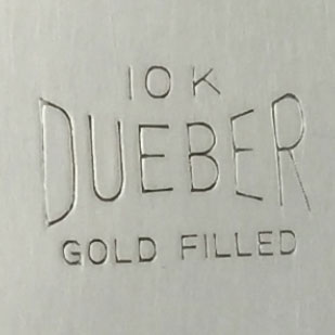 Watch Case Marking for Dueber Watch Case Mfg. Co. Dueber 10K GF: 10K Dueber Gold Filled