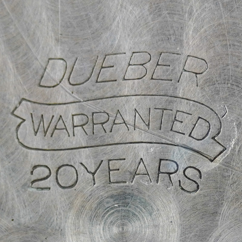 Watch Case Marking Variant for Dueber Watch Case Mfg. Co. Dueber 20YR: Dueber
Warranted
20 Years