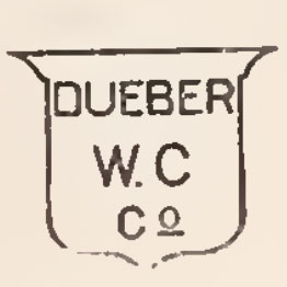 Watch Case Marking Variant for Dueber Watch Case Mfg. Co. Dueber W.C.Co. Shield: Dueber
W.C.
Co.
[in Shield]