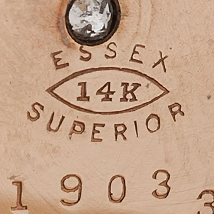 Watch Case Marking for Essex Watch Case Co. Superior: Essex
14K [in eye]
Superior