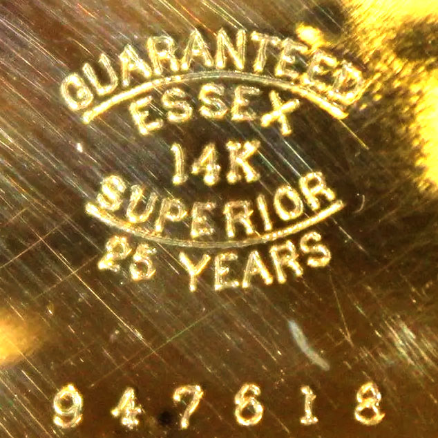 Watch Case Marking Variant for Essex Watch Case Co. Superior: Guaranteed
Essex
14K
Superior
25 Years [arched text]