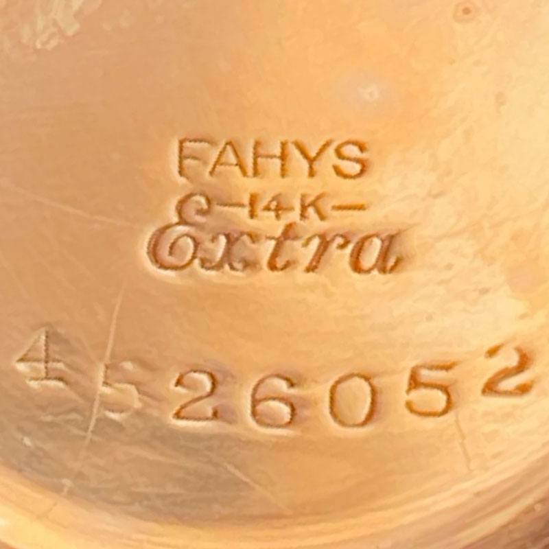 Watch Case Marking for Fahys Watch Case Co. Fahys Extra: 