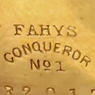 Watch Case Marking for Fahys Watch Case Co. Conqueror: Fahys
Conqueror
No. 1