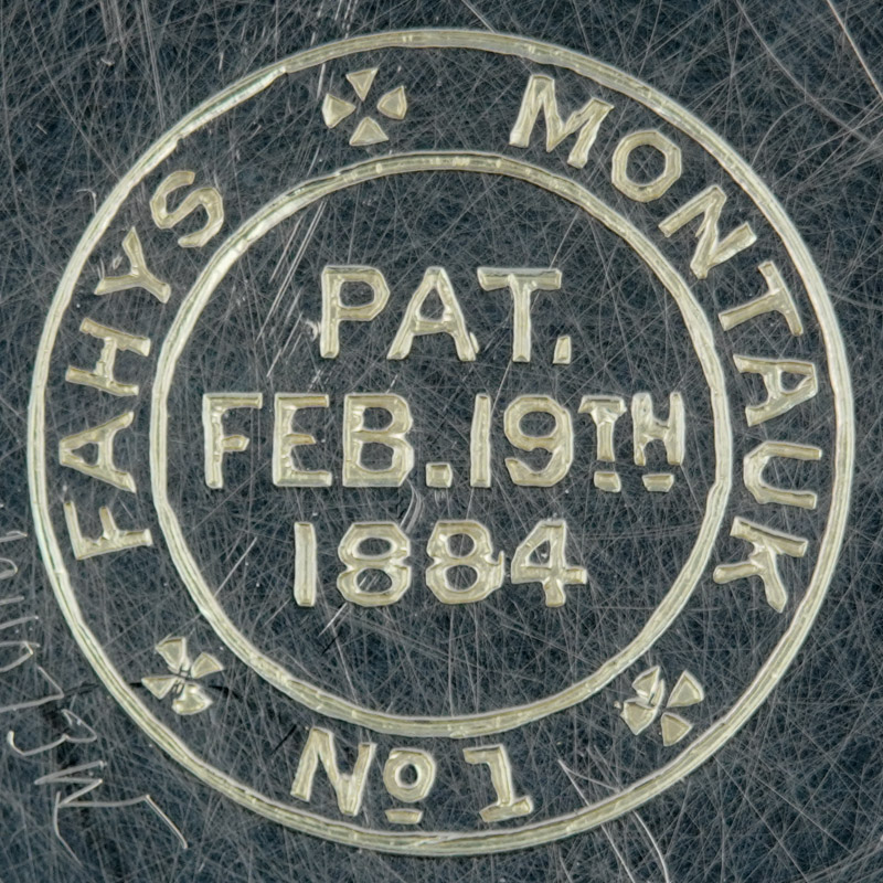 Watch Case Marking for Fahys Watch Case Co. Montauk 10K/15YR: Fahys Montauk No. 1 Pat Feb. 19th 1884 Circle