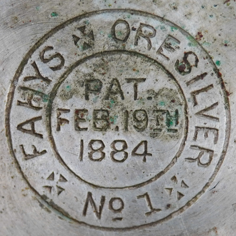 Watch Case Marking Variant for Fahys Watch Case Co. Oresilver: Fahys
Oresilver
No. 1
Pat.
Feb.19th
1884
[in Circle]