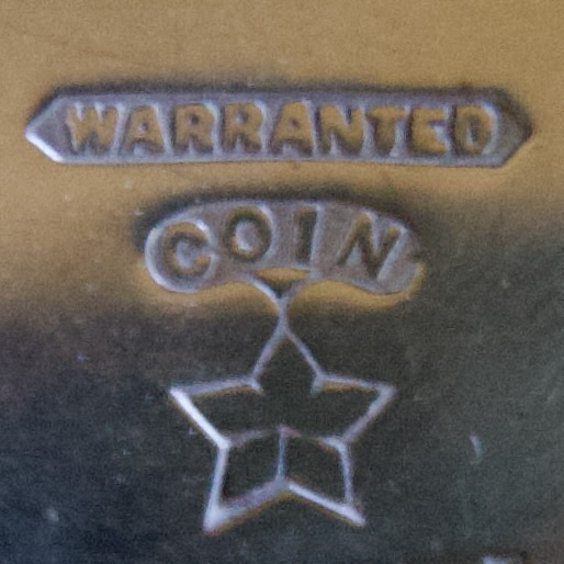 Watch Case Marking for Charles Glatz Glatz Coin Silver: Warranted Coin Star