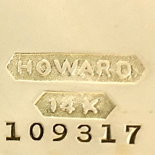 Watch Case Marking for Howard Watch Case Co. 14K: Howard 14K in Pointed Ribbon Embossed