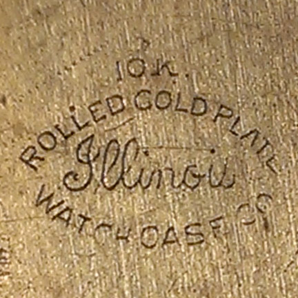 Watch Case Marking for Illinois Watch Case Co. 10K RGP: I10K Rolled Golled Plate Illinois Watch Case Co.