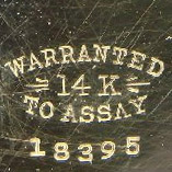 Watch Case Marking for  14K: Warranted
14K
To Assay