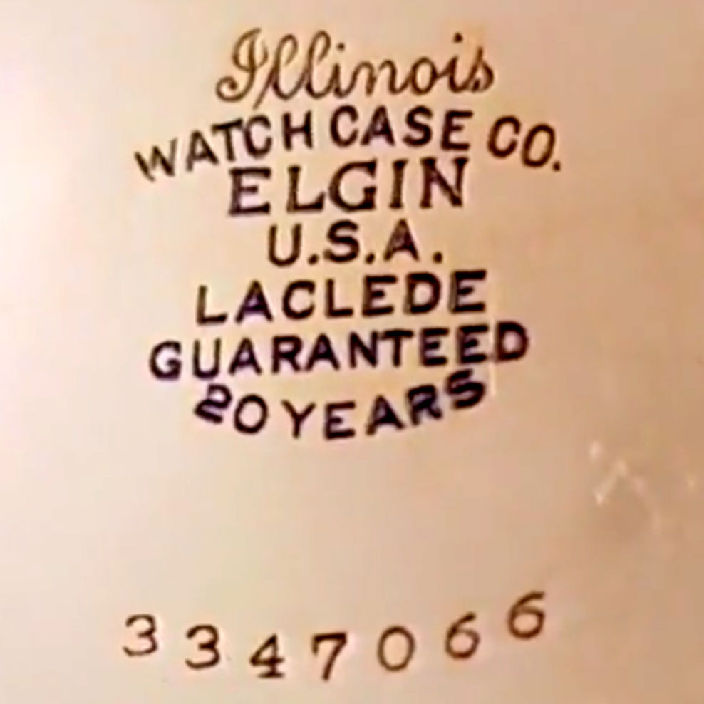 Watch Case Marking for Illinois Watch Case Co. Laclede: 