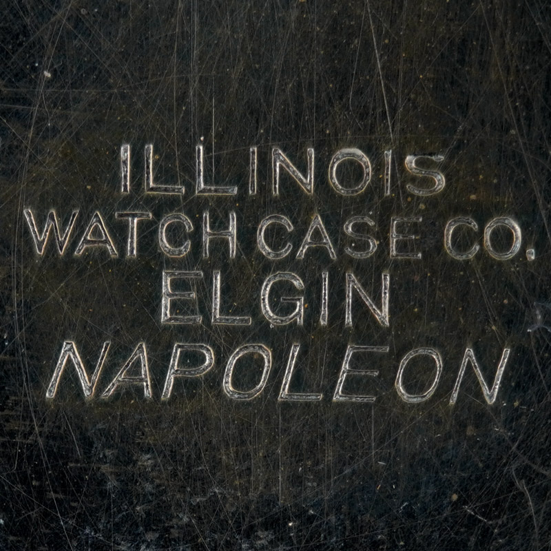 Watch Case Marking for Illinois Watch Case Co. Napoleon: Illinois
Watch Case Co.
Elgin
Napoleon