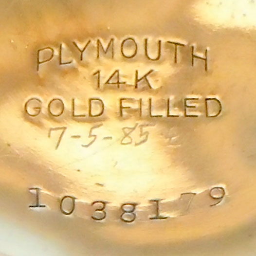 Watch Case Marking for Illinois Watch Case Co. Plymouth: Plymouth Perfect Warranted