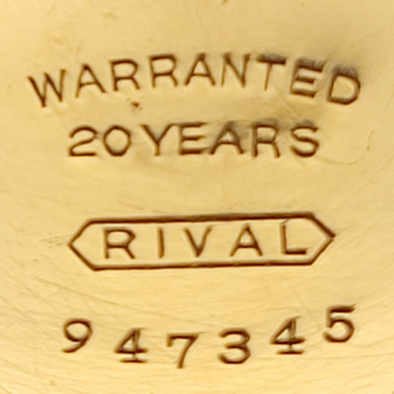 Watch Case Marking for Illinois Watch Case Co. Rival: Rival Warranted 20 Years IWC