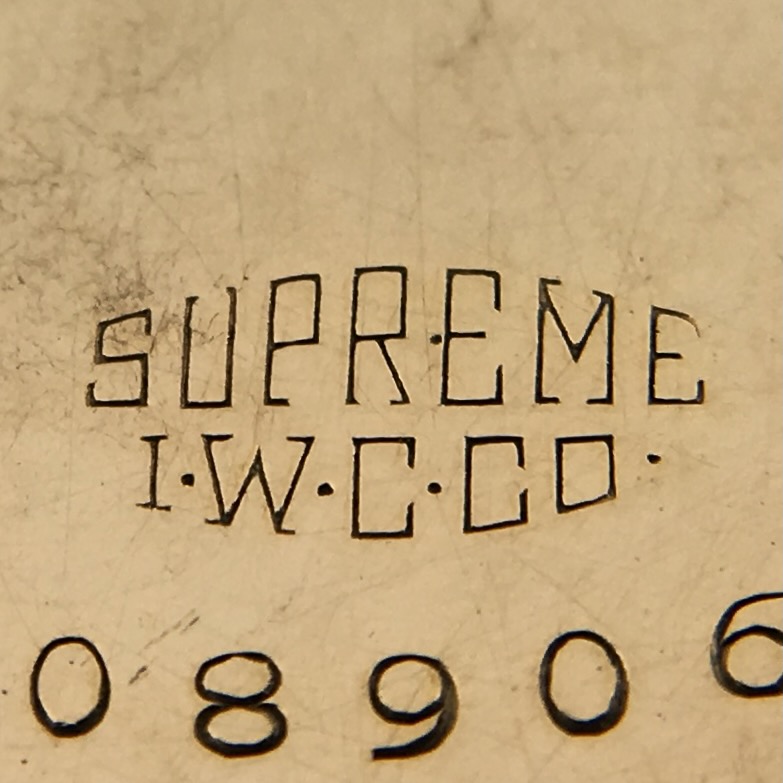 Watch Case Marking for Illinois Watch Case Co. Supreme: Supreme I.W.C.Co. Illinois Watch Case Co. Elgin U.S.A. Guaranteed 10 Years in Circle Supreme