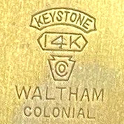 Watch Case Marking for Keystone Watch Case Co. Waltham Colonial 14K: 