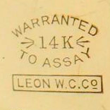 Watch Case Marking for Leon Watch Case Co. 14K: 