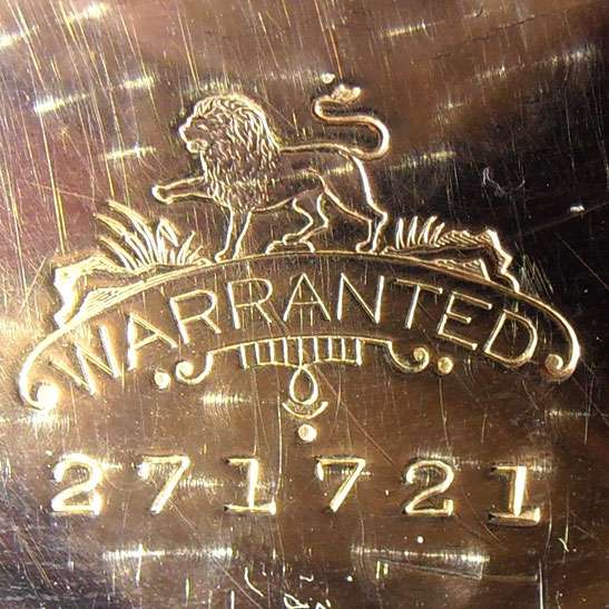 Watch Case Marking for H. Muhrs Sons Lion: Lion Warranted 14K