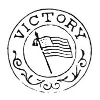 Watch Case Marking Variant for H. Muhrs Sons Victory: [American Flag, U.S. Flag]
Victory
[in Circle]