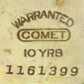 Watch Case Marking for  Comet: North American Watch Co.
Warranted
Comet [in Rounded Rectangle]
10 Yrs