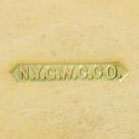 Watch Case Marking for New York Gold Watch Case Co. 14K: N.Y.C.W.C.Co. [in Pointed Ribbon]