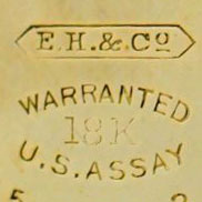 Watch Case Marking for Solidarity Watch Case Co. 18K E. Howard Label: E.H.&Co. Warranted 18K U.S. Assay