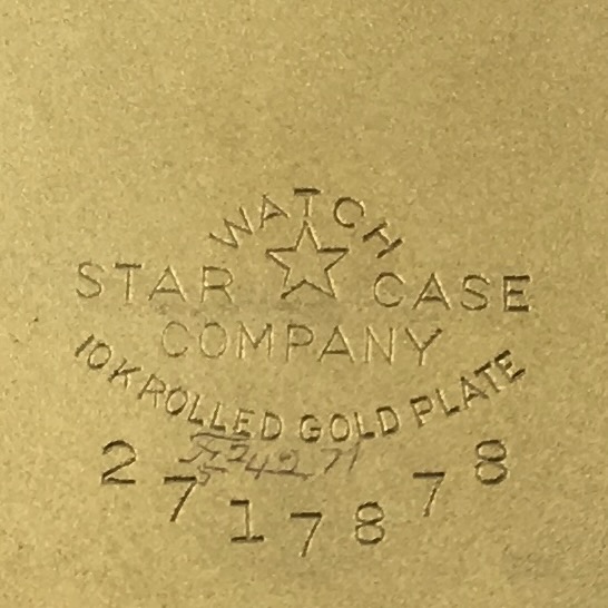 Watch Case Marking for Star Watch Case Co. Star 10K RGP: Star Watch Case Compnay 10K Rolled Gold Plate