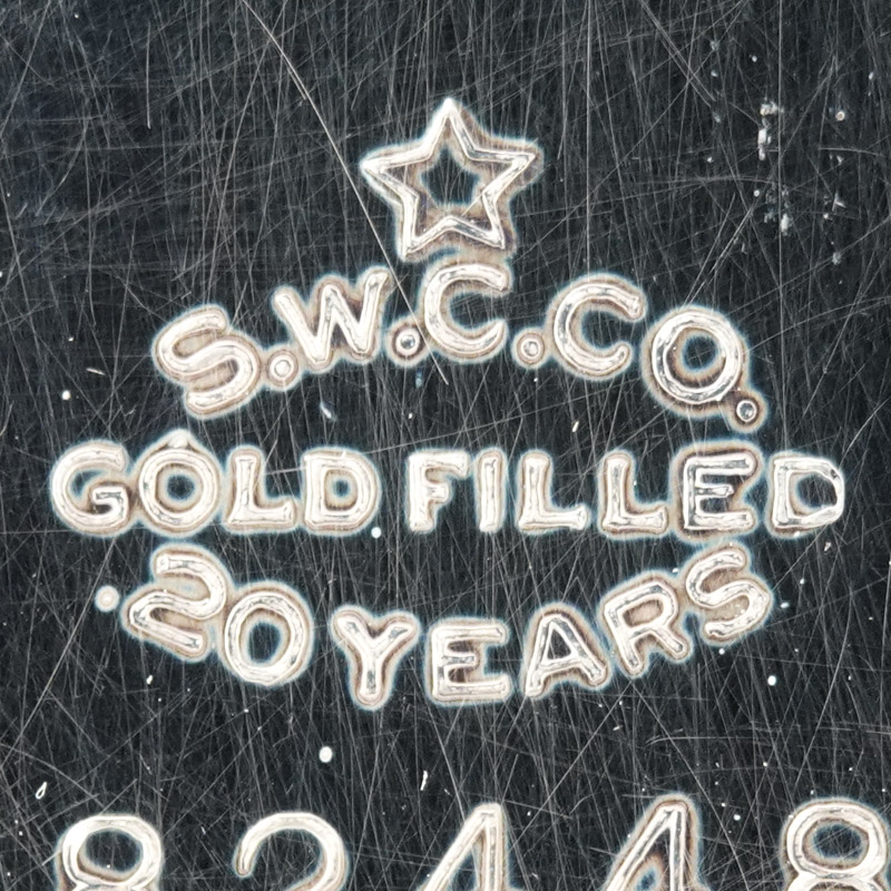 Watch Case Marking Variant for Star Watch Case Co. Star 10K/20YR: [Star]
S.W.C.Co.
Gold Filled
20 Years
