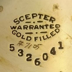 Watch Case Marking Variant for Star Watch Case Co. Scepter: Scepter
Warranted
Gold Filled