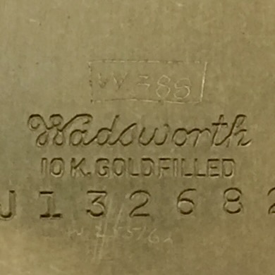 Watch Case Marking for Wadsworth Watch Case Co. Wadsworth 10K/20YR: Wadsworth
10K.Gold Filled