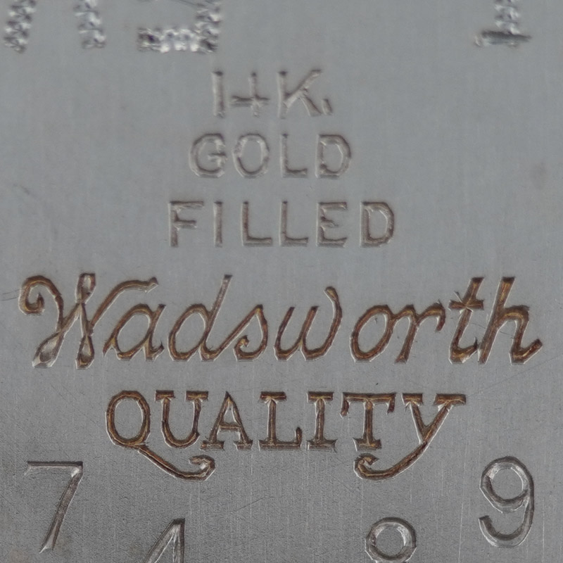 Watch Case Marking for Wadsworth Watch Case Co. Wadsworth 14K White GF: 
