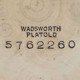 Watch Case Marking for Wadsworth Watch Case Co. Platoid: 