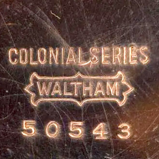 Watch Case Marking for Crescent Watch Case Co. Waltham Colonial Series: 