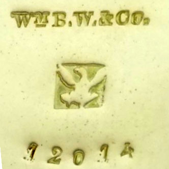 Watch Case Marking for  14K: Wm.B.W.&Co.
[Embossed Eagle in Rectangle]