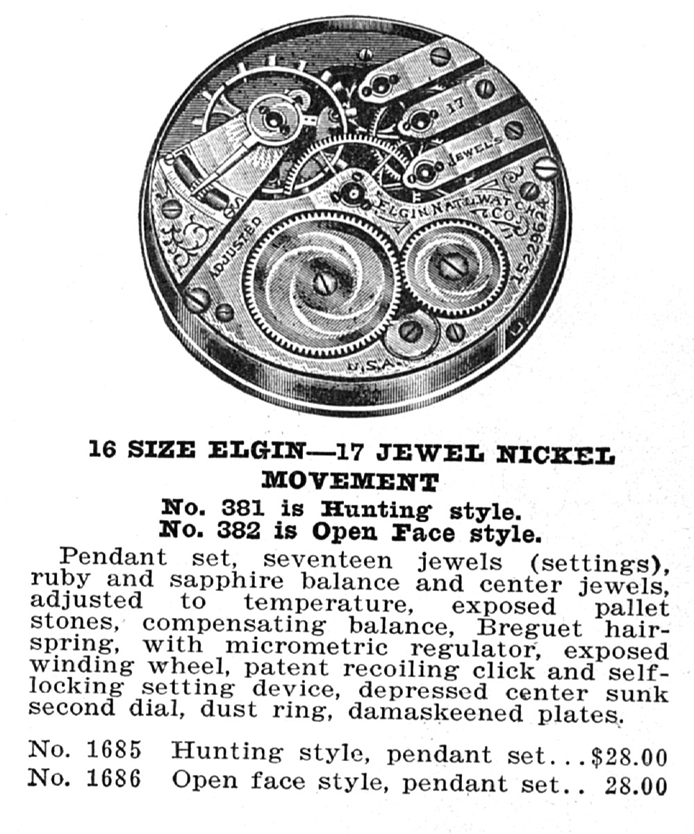 Elgin National Watch Co. Grade 382 Catalog Advertisements | Pocket ...