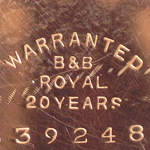 Warranted
B & B
Royal
20 Years (Bates & Bacon)