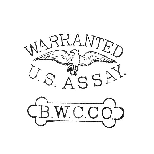 Warranted
[Eagle]
U.S. Assay.
B.W.C.Co. (Brooklyn Watch Case Co.)