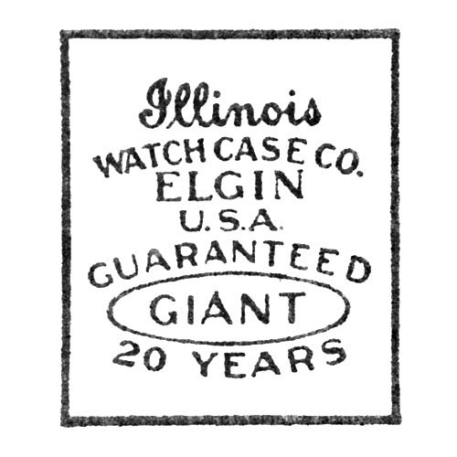 Illinois
Watch Case Co.
Elgin
U.S.A.
Guaranteed
Giant
20 Years (Illinois Watch Case Co.)