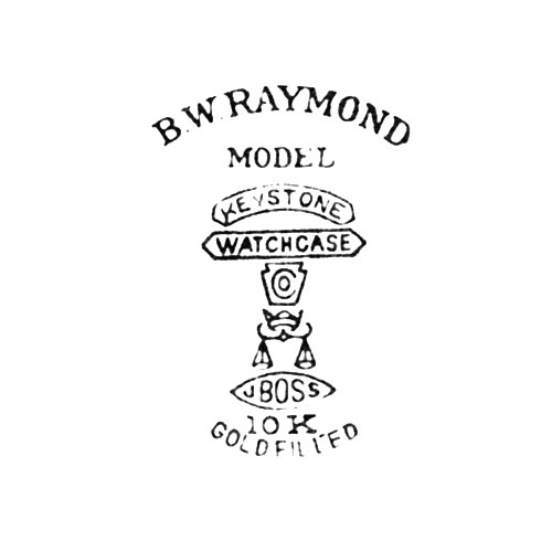 B.W. Raymond
Model
Keystone
Watch Case
[Keystone Logo]
[Scales]
J Boss
10K
Gold Filled (Keystone Watch Case Co.)