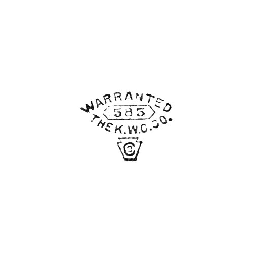 585
Warranted
The K.W.C.Co.
[Keystone Logo] (Keystone Watch Case Co.)