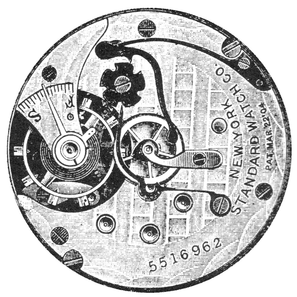 New York Standard Watch Co. Model 16s 18 Diagram